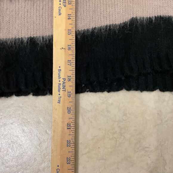 Allsaints  Lou Brushed Striped Crop Sweater women’s S fuzzy v neck mkt. Distress - Picture 8 of 12